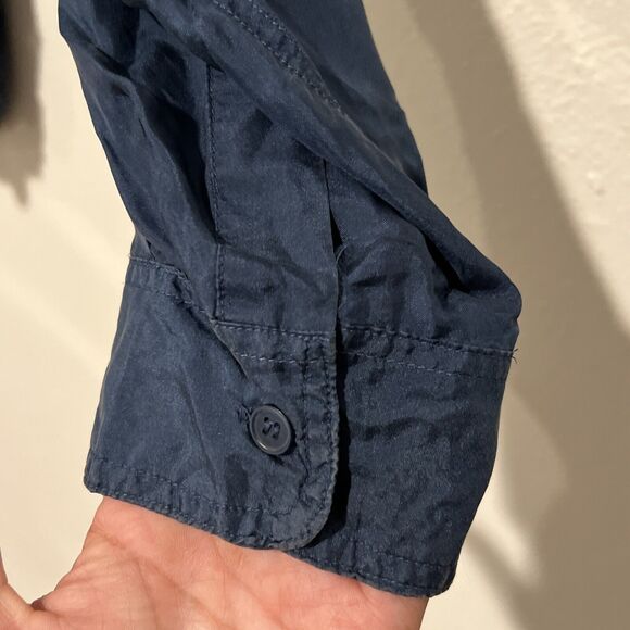 VTG Substudio Shirt Adult XL Blue 100% Silk‎ Button Up Long Sleeves Pockets NWT - Picture 5 of 16
